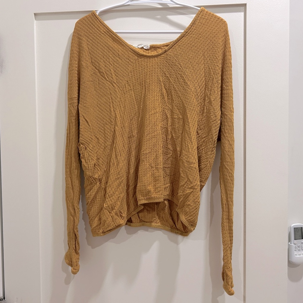 Anthropologie pure+good boho yellow mustard women’s yellow Long sleeve shirt S